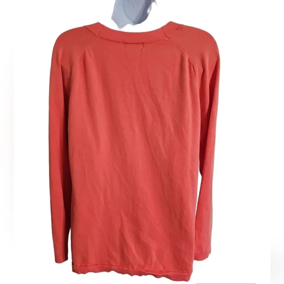 Eddie Bauer Women’s Large Coral Cotton Blend Cardigan Preppy Classic Layering - Picture 3 of 7